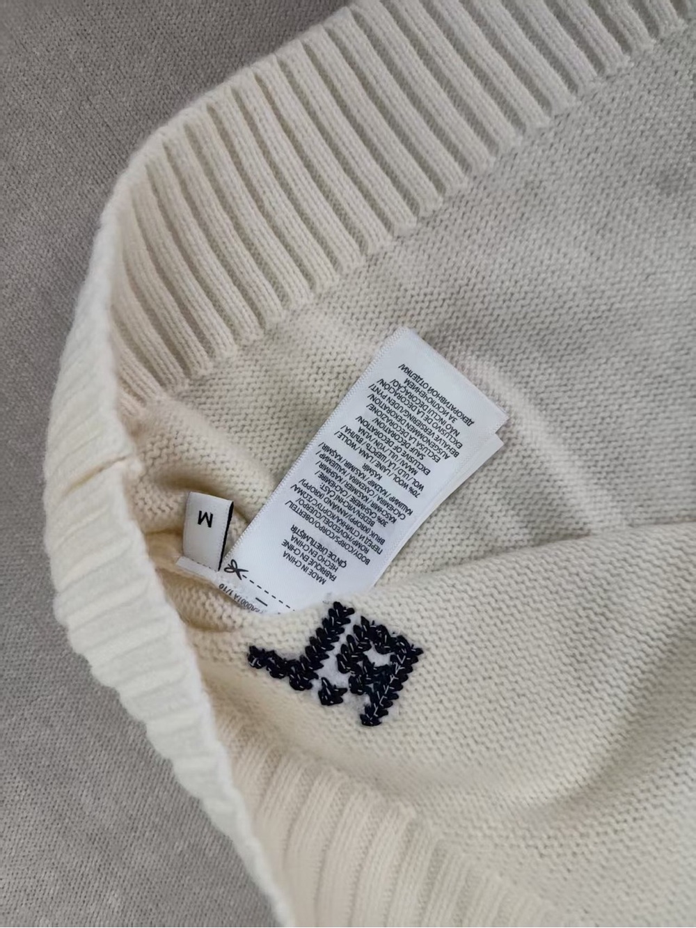Polo by Ralph Lauren Cream Crewneck Sweater with Aviator Bear Applique - Picture 3 of 4